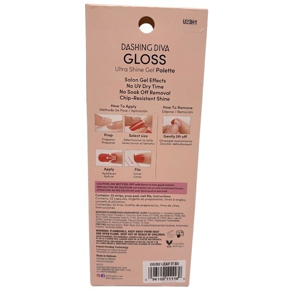 Dashing Diva Gloss Ultra Shine Gel Nail Strips-Leaf It Be - Picture 3 of 3